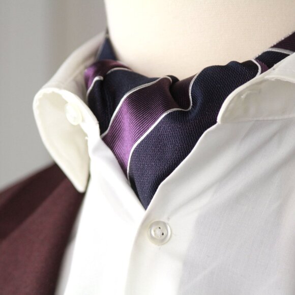 Camellucci Striped Silk Men's Cravat Ascot Tie Gift Box A216